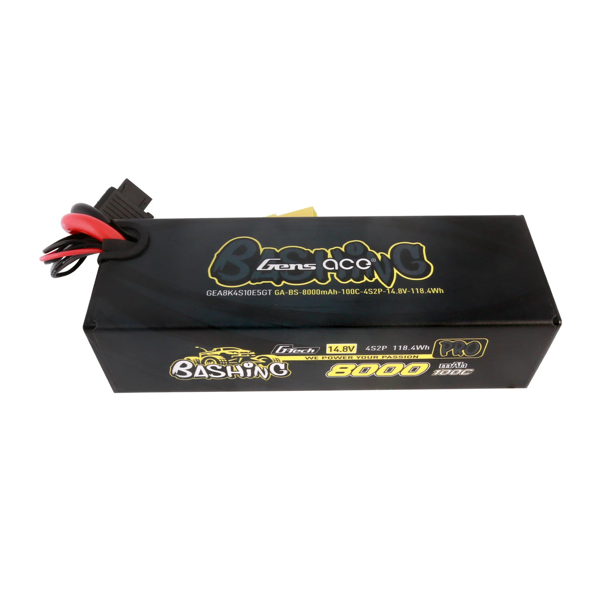 Gens ace 8000mAh 4S 100C 14.8V Lipo Battery | Hardcase | EC5 Plug | Bashing Pro