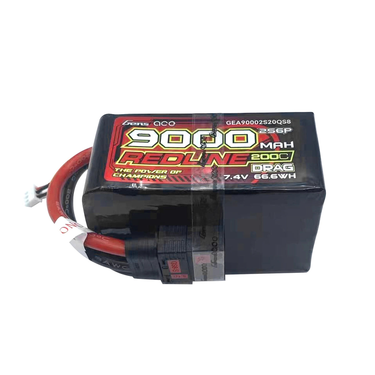 Gens ace 9000mAh 2S 200C 7.4V Lipo Battery | QS8 Plug | Redline 1.0