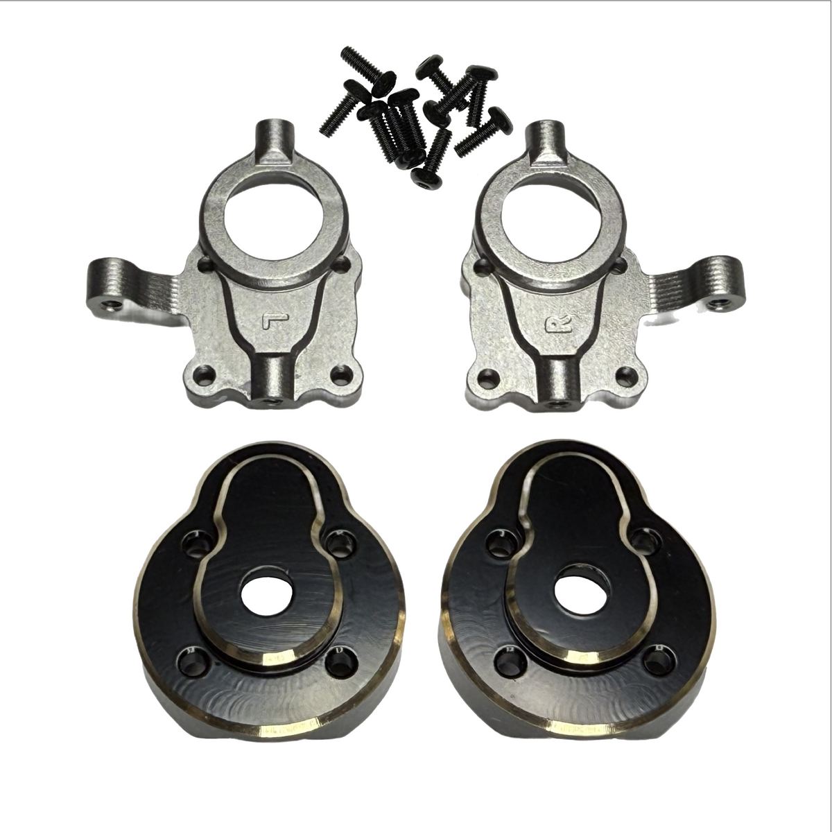 Machined Aluminum/Brass Front Portal Hub Set