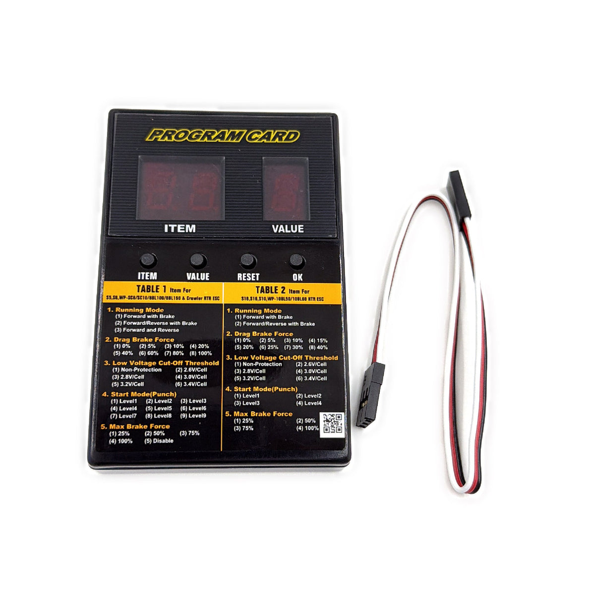 HB/HW ESC Setting Card
