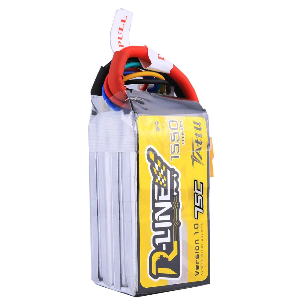 Tattu 1550mAh 4S 75C 14.8V Lipo Battery | XT60 Plug | R-Line 1.0