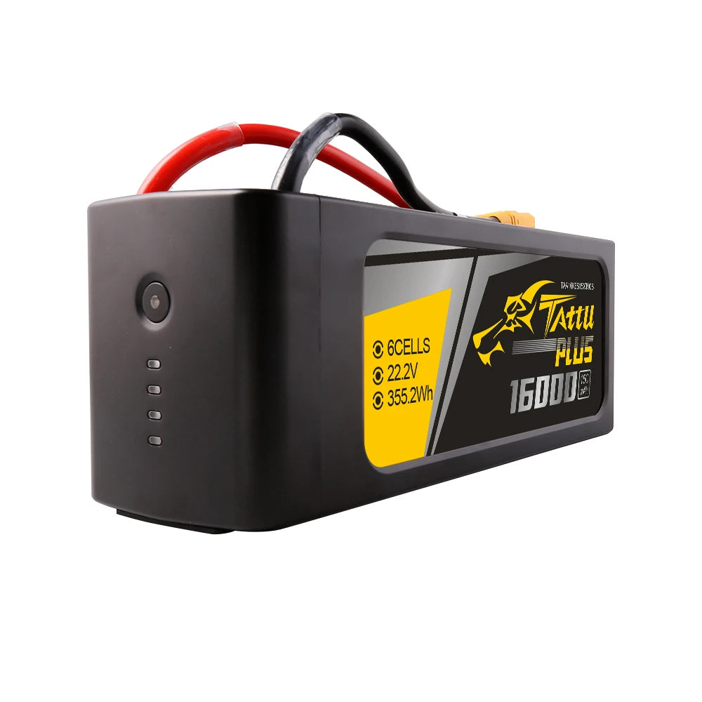 Tattu 16000mAh 6S 15C 22.2V Smart Lipo Battery | XT90-S Plug | Tattu Plus