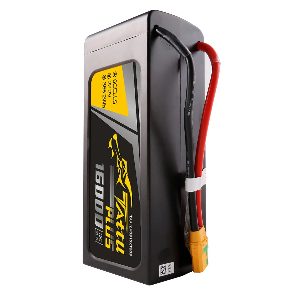 Tattu 16000mAh 6S 15C 22.2V Smart Lipo Battery | XT90-S Plug | Tattu Plus