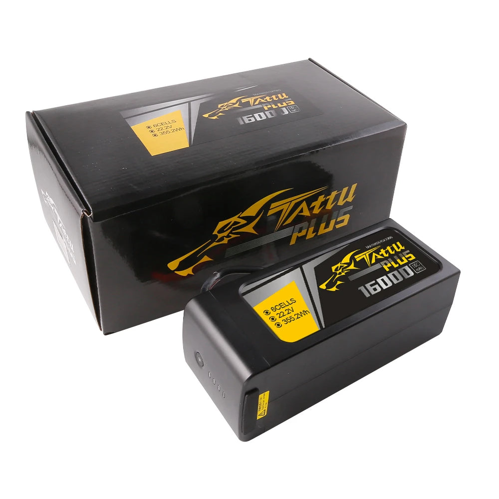Tattu 16000mAh 6S 15C 22.2V Smart Lipo Battery | XT90-S Plug | Tattu Plus