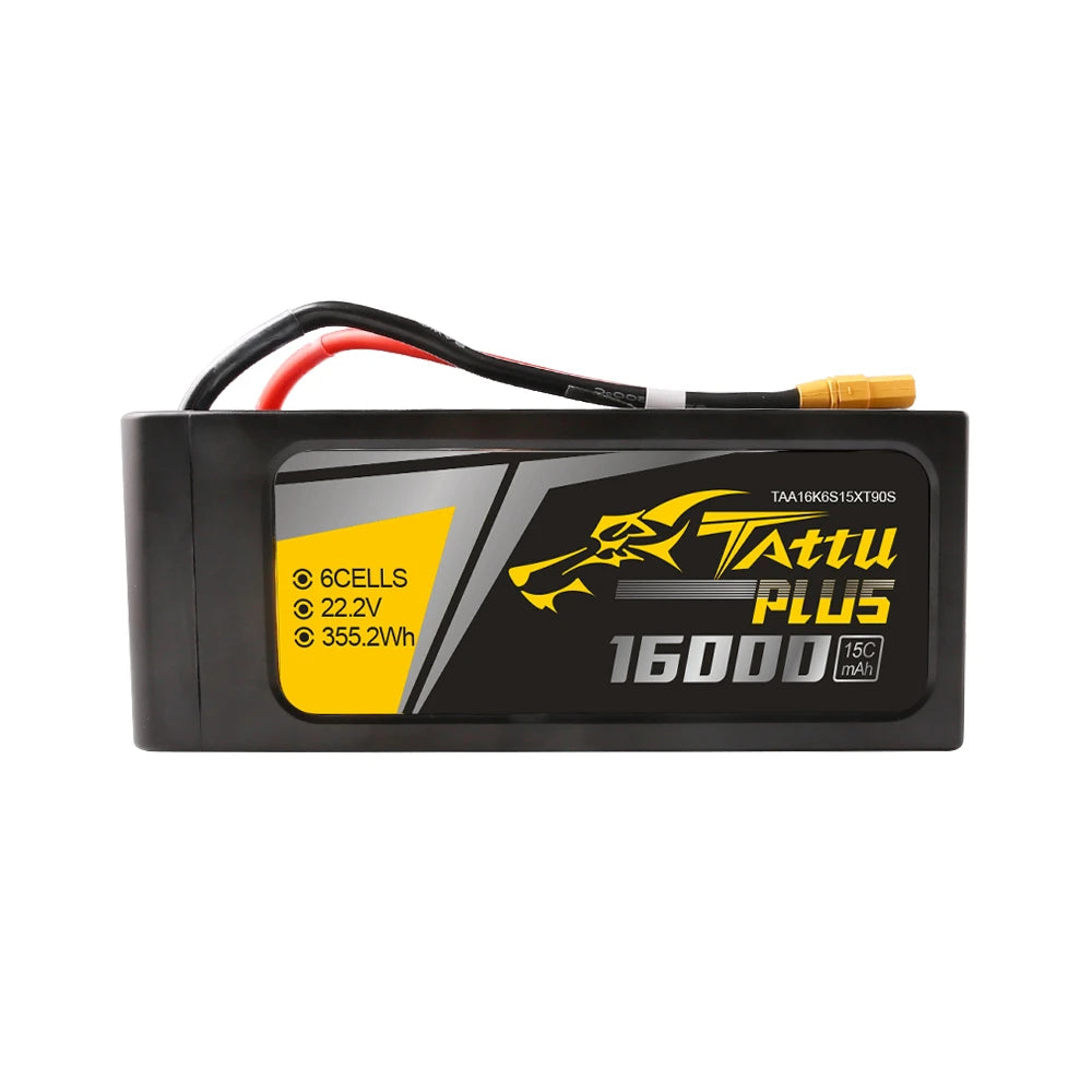 Tattu 16000mAh 6S 15C 22.2V Smart Lipo Battery | XT90-S Plug | Tattu Plus