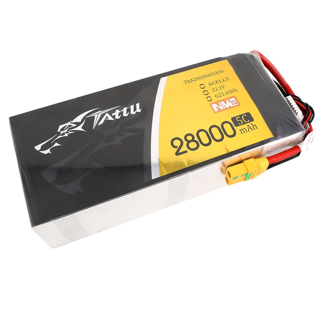 Tattu 28000mAh 6S 5C 22.2V Lipo Battery | XT90-S Plug | Semi-solid