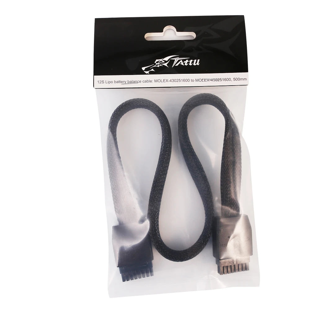 Tattu 14S Charge Cable: 14S Lipo battery balance cable: MOLEX-430251600 to MOLEX-430251600, 16-pin 500mm