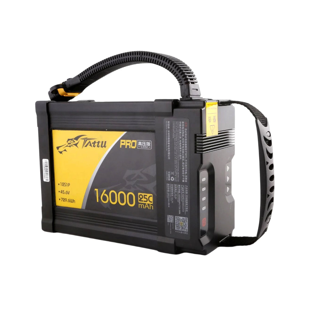 Tattu 16000mAh 12S 25C 45.6V(HV) Smart Lipo Battery | AS150U-F Plug | Tattu Pro