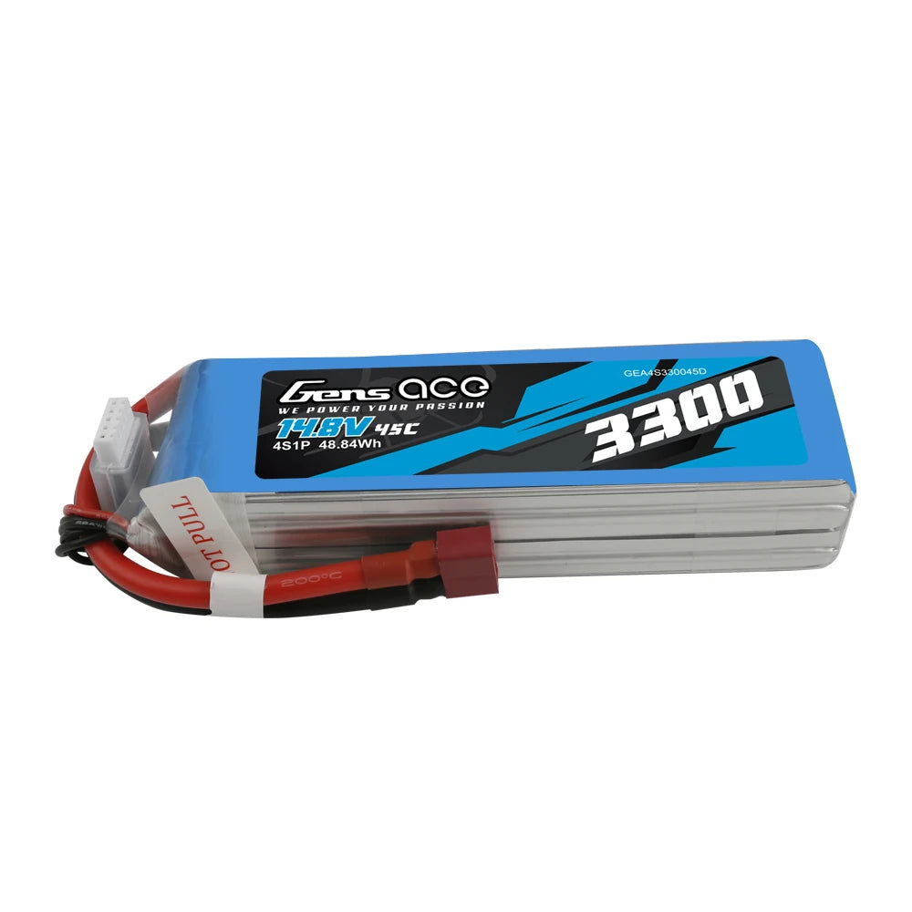 Gens ace 3300mAh 4S 45C 14.8V Lipo Battery | Deans Plug | Air Classic (Non-G-Tech)