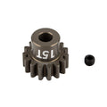 Factory Team Pinion Gear, 15 Tooth-MOD 1, 5mm Shaft, Aluminum