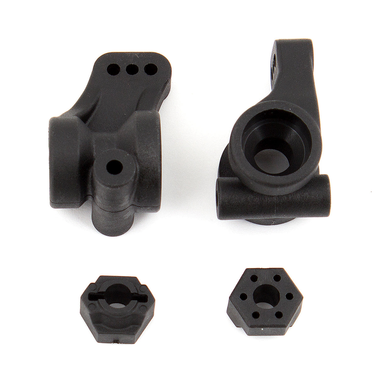 Rear Hubs and Wheel Hexes, Fits: ProSC10, Reflex DB10, and Trophy Ra