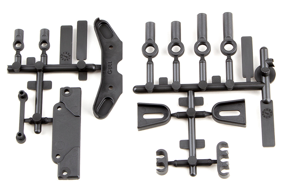RC10B6.3 Tower Covers, Wire Clips, Rod Ends