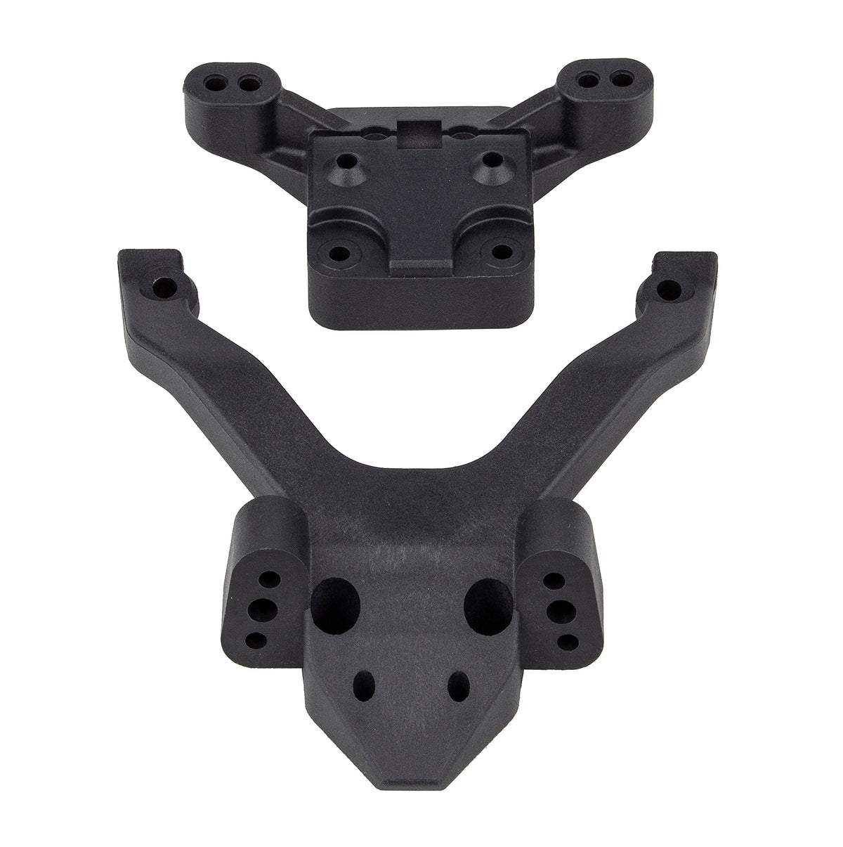 RC10B6.4 Factory Team Top Plate and Ballstud Mount, Carbon