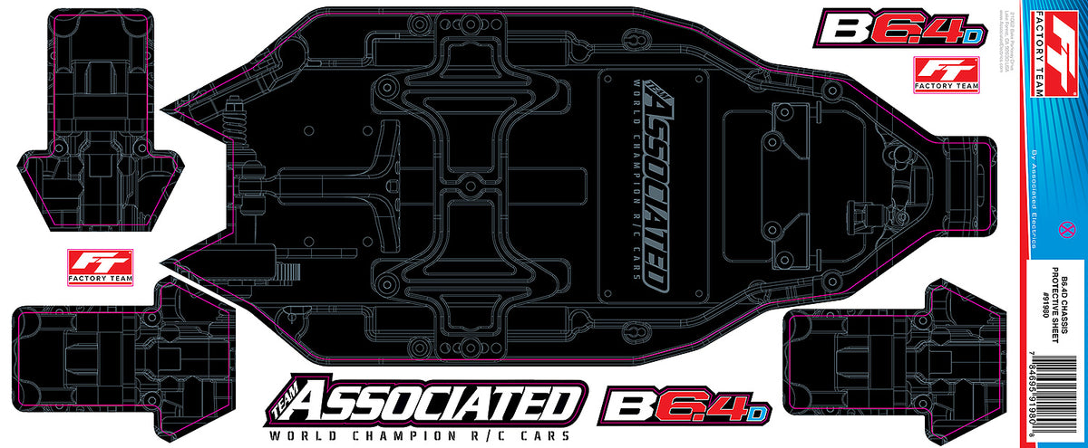 RC10B6.4D Factory Team Chassis Protective Sheet, Printed