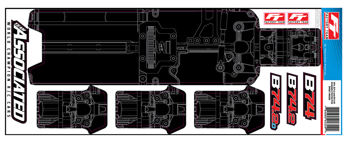 RC10B74.2 Factory Team Chassis Protective Sheet, Printed