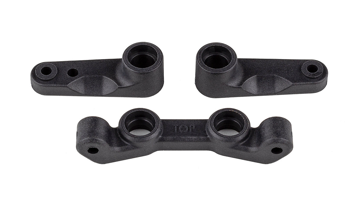 RC10B7 FT Steering Bellcrank and Rack Set, Carbon