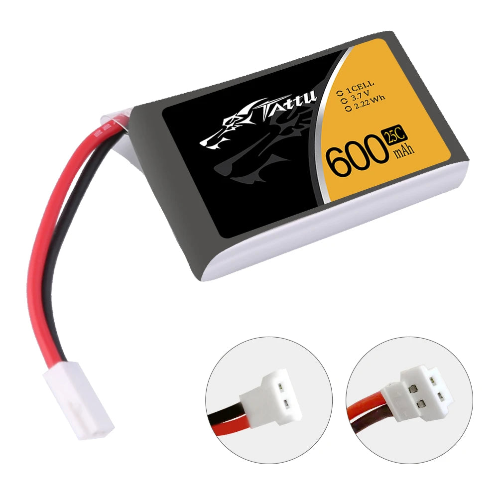 Tattu 600mAh 1S 25C 3.7V Lipo Battery | Molex Plug | FPV Classic (6pcs)