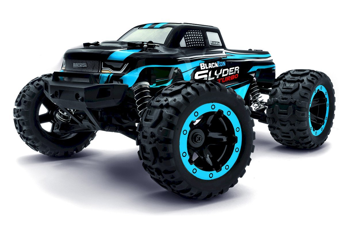 BlackZon Slyder MT Turbo 1/16 4WD Brushless Monster Truck RTR - Blue - BlackZon