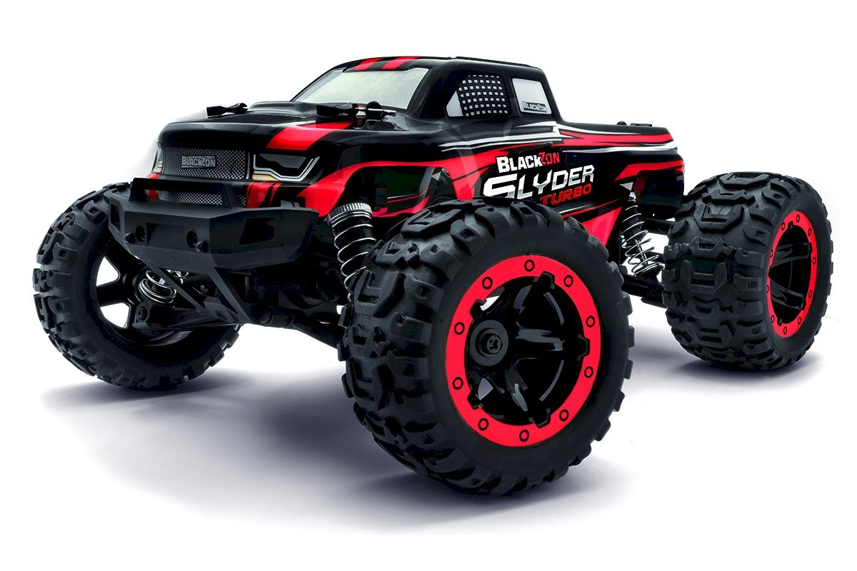 BlackZon Slyder MT Turbo 1/16 4WD Brushless Monster Truck RTR - Red - BlackZon