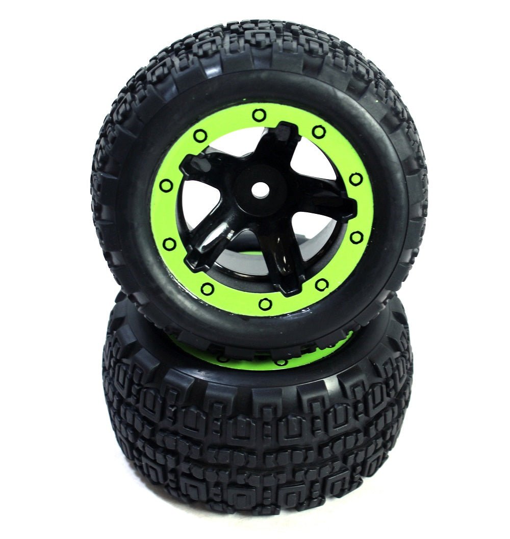 Turbo Slyder & Slyder ST Wheels/Tires Assembled (Black/Green)
