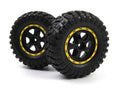Smyter Desert Wheels/Tires Assembled (Yellow/2pcs) - BlackZon