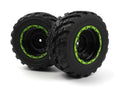 Smyter MT Wheels/Tires Assembled (Black/Green) - BlackZon