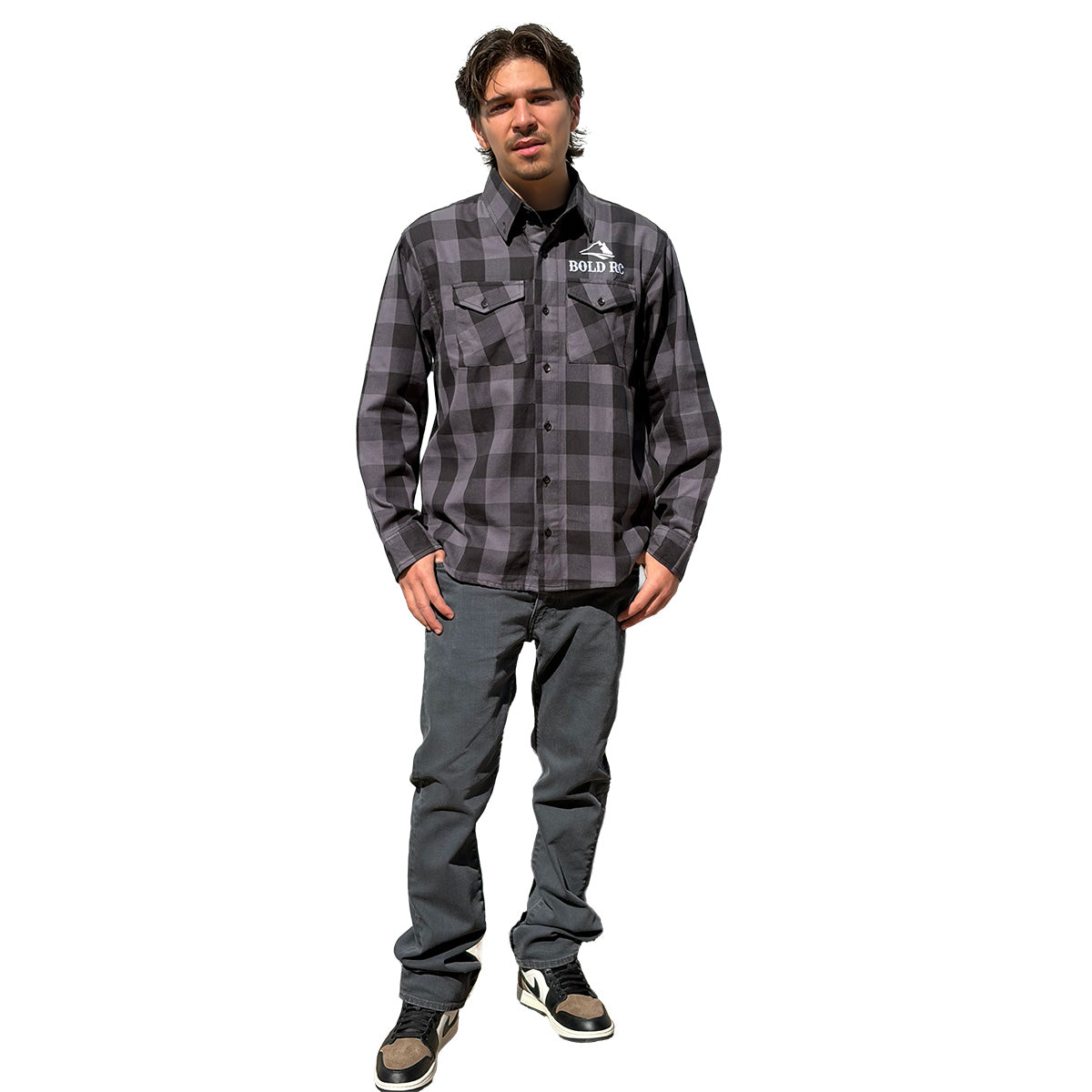 Bold Grey/Black Flannel Shirt, XL