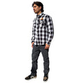 Bold White/Black Flannel Shirt, 2XL