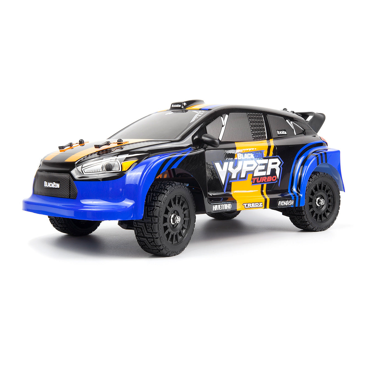 BlackZon Vyper RX Turbo 1/16 4WD Brushless Rally Car RTR - Blue/Orange - BlackZon