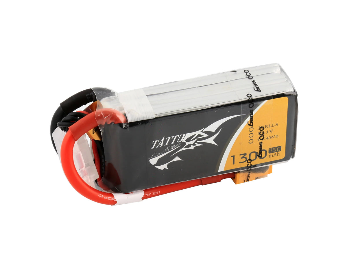 Tattu 1300mAh 3S 75C 11.1V Lipo Battery | XT60 Plug | FPV Classic