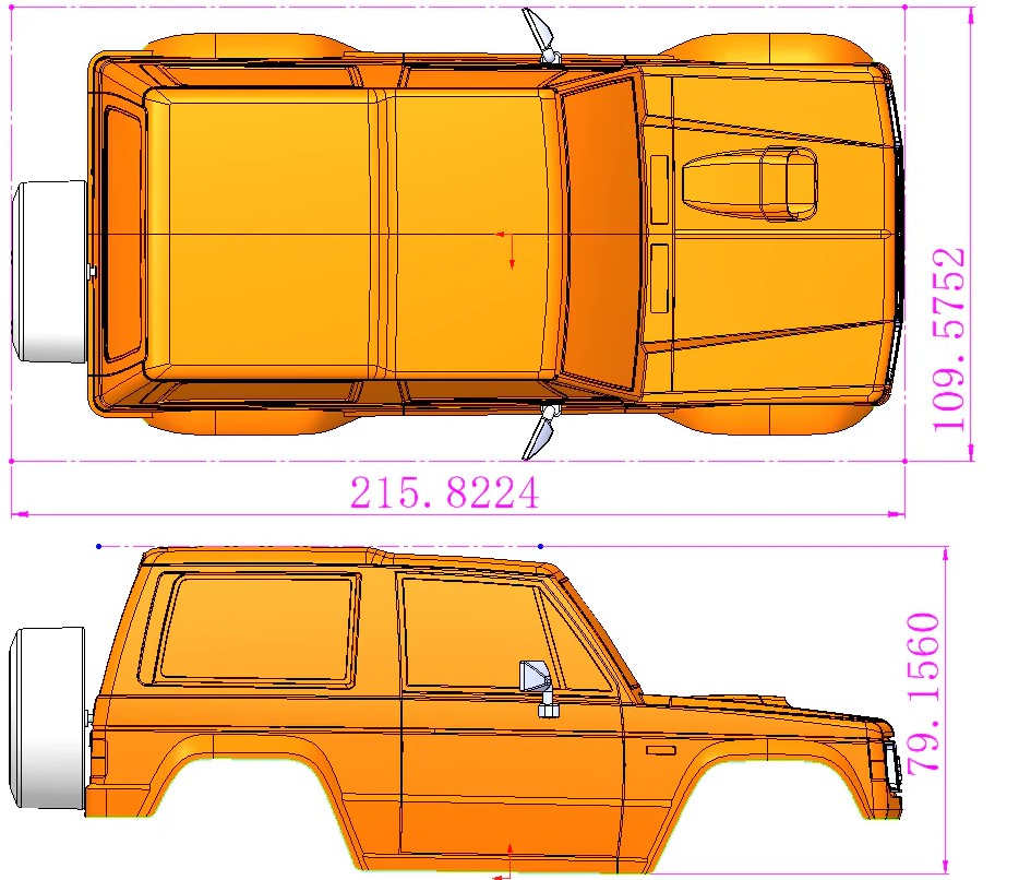 MSA-1E 2.0 Mitsubishi Pajero XL-W Painted Body Set