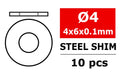 Steel Metric Shim - 4x6x0.1mm - 10pcs