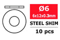 Steel Metric Shim - 6x12x0.3mm - 10pcs