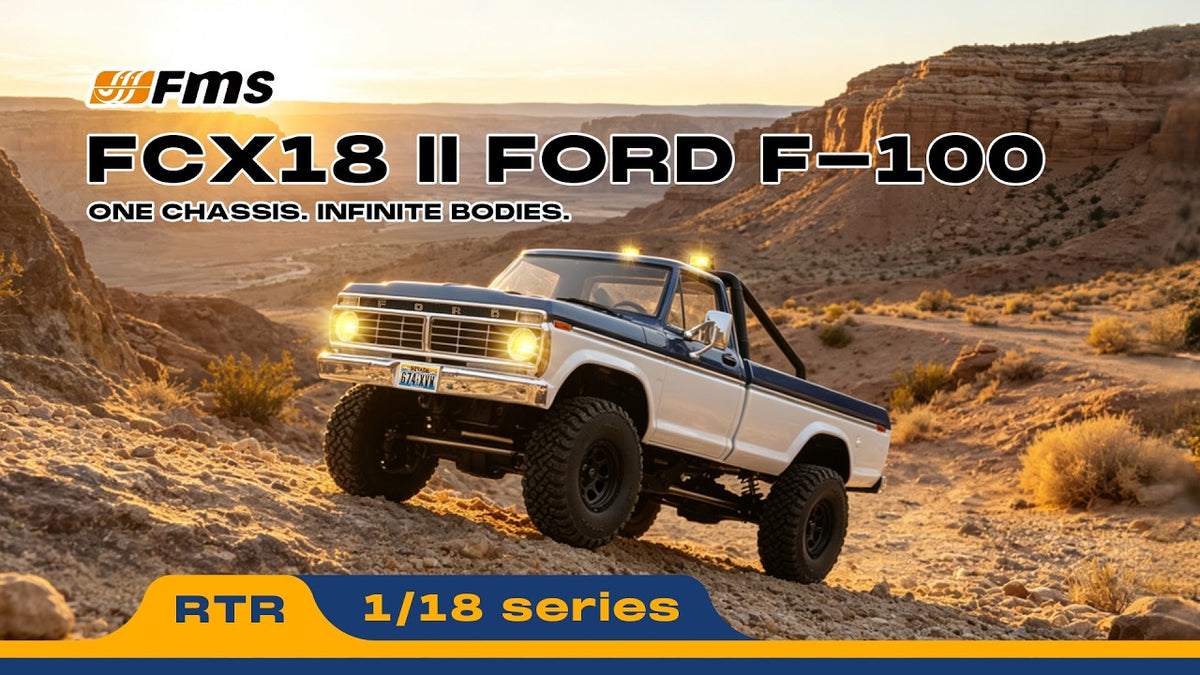 FMS 1:18 FCX18 II Ford F-100 RTR Brushed (199mm Wheelbase)