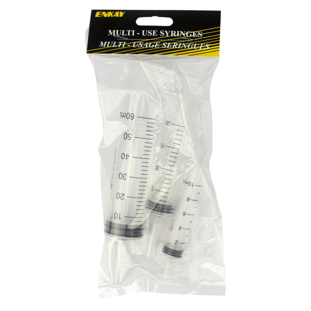 3pc Syringe Assortment, Poly Bag