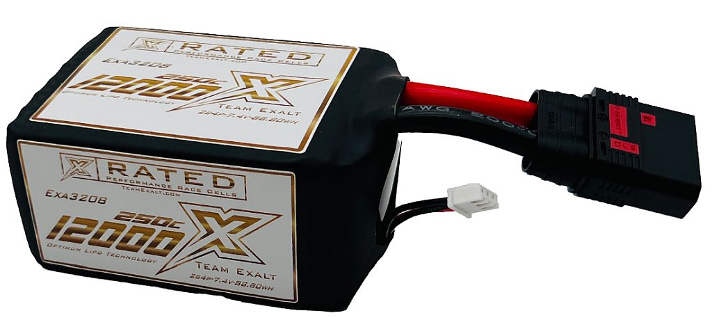 2S/7.4V-12,000MAH-250C w/QS8 Connector, X-Rated LiPo