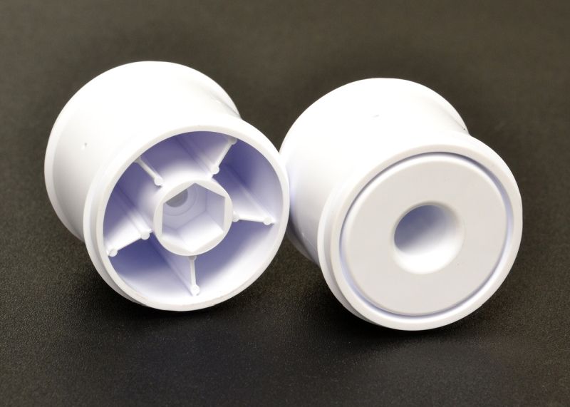 F1 1/10 Disk Wheels, Rear, White, 1 Pair for Use with F1