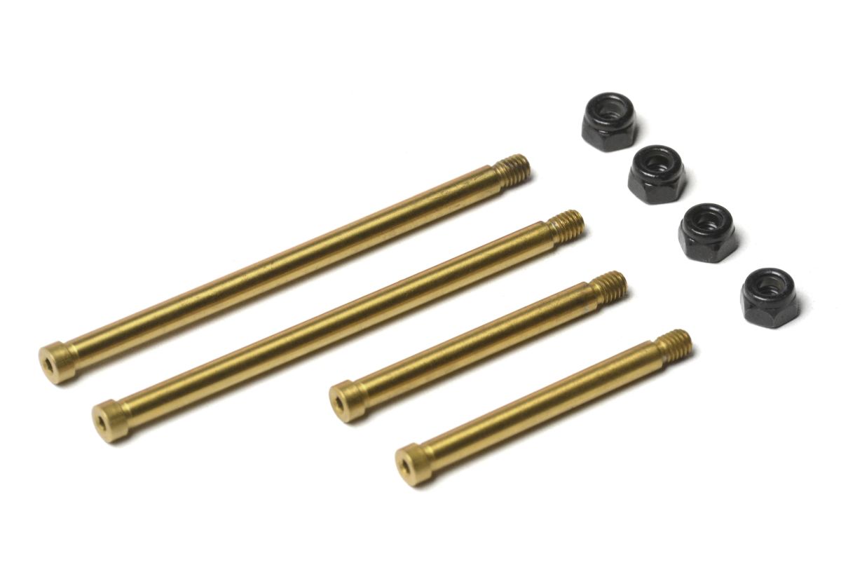 RC10T Bolted Hinge Pins (4), Rear Arms, Steel with Nitride