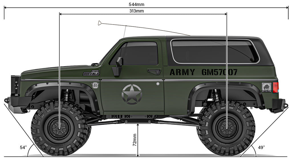 Gmade 1/10 GS02F MILITARY BUFFALO TS KIT