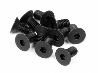 Flat Head Screw, M3X6mm, Hex Socket, (10pcs), RS4, Sport 3, Savage, WR8 - HPIZ081