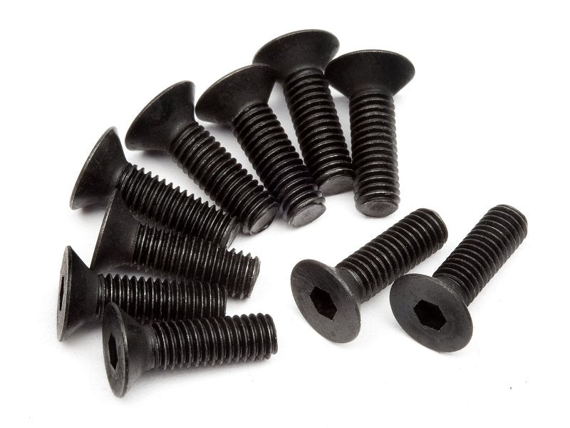 Flat Head Screw, M3X10mm, Hex Socket, (10pcs) RS4, Sport 3, Savage, WR8 - HPIZ083