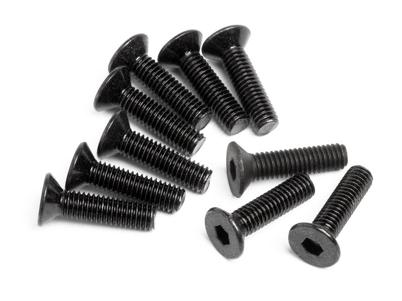 Flat Head Screw, M3X12mm, Hex Socket, (10pcs), Savage, RS4, Sport 3, Jumpshot, Vorza, WR8, Baja 5B - HPIZ084