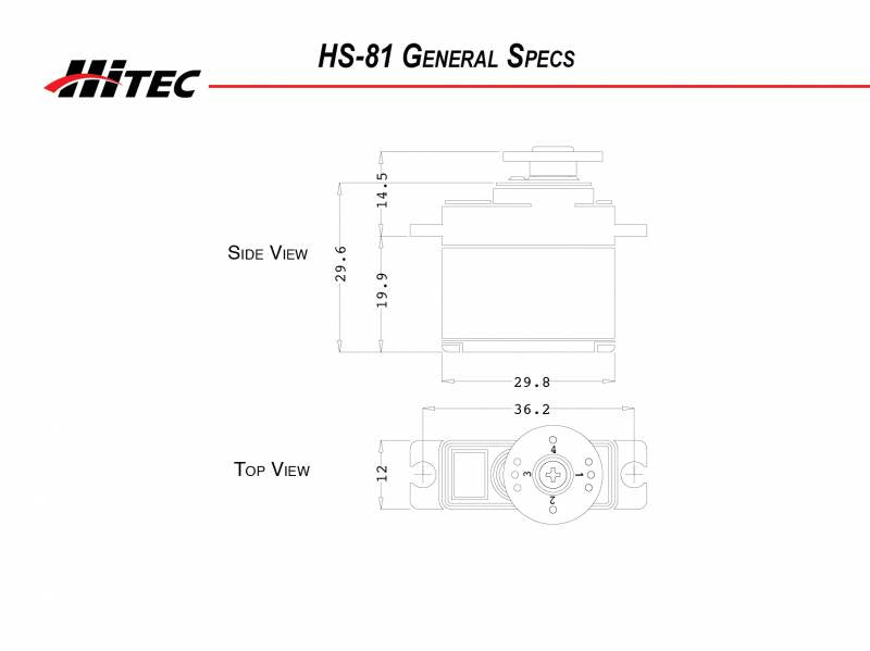 HS-81 Micro Servo .09sec/42oz @6.0v