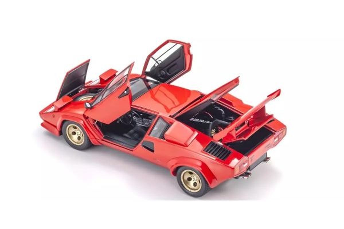 1/18 Lamborghini Countach LP5000 Quattrovalvole Red/Gold Wheels Die-Cast Model