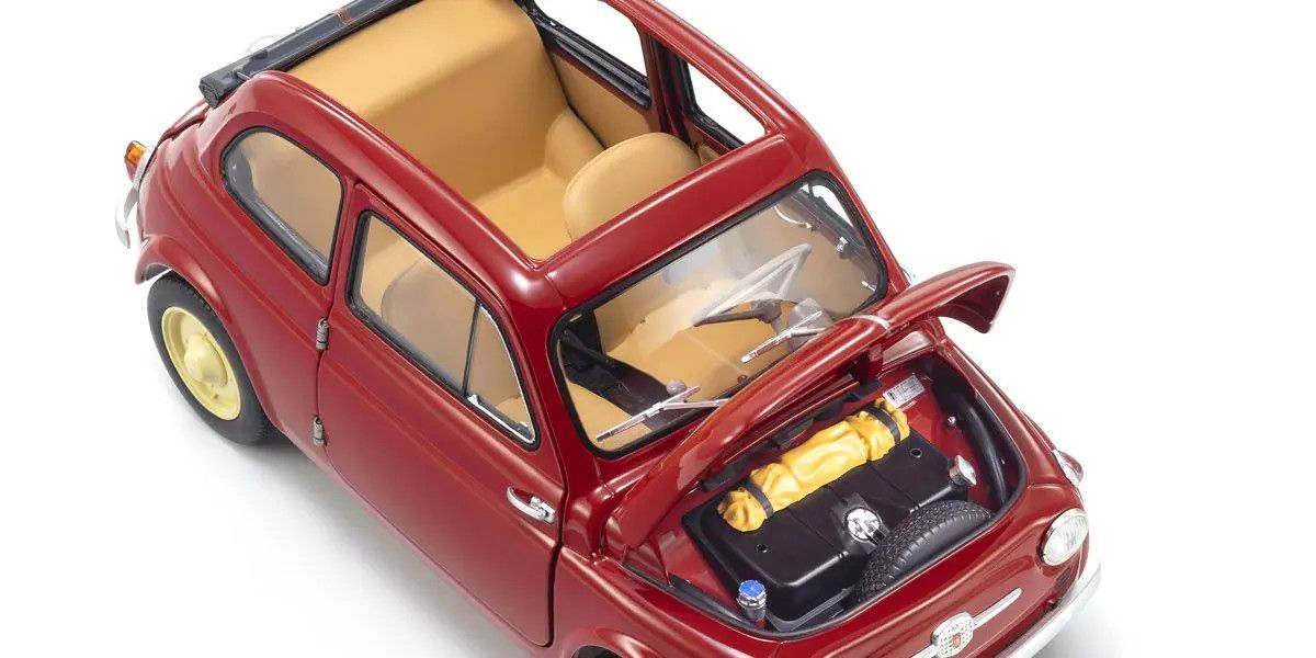 1/18 Fiat Nuova 500 Diecast Model, Coral Red
