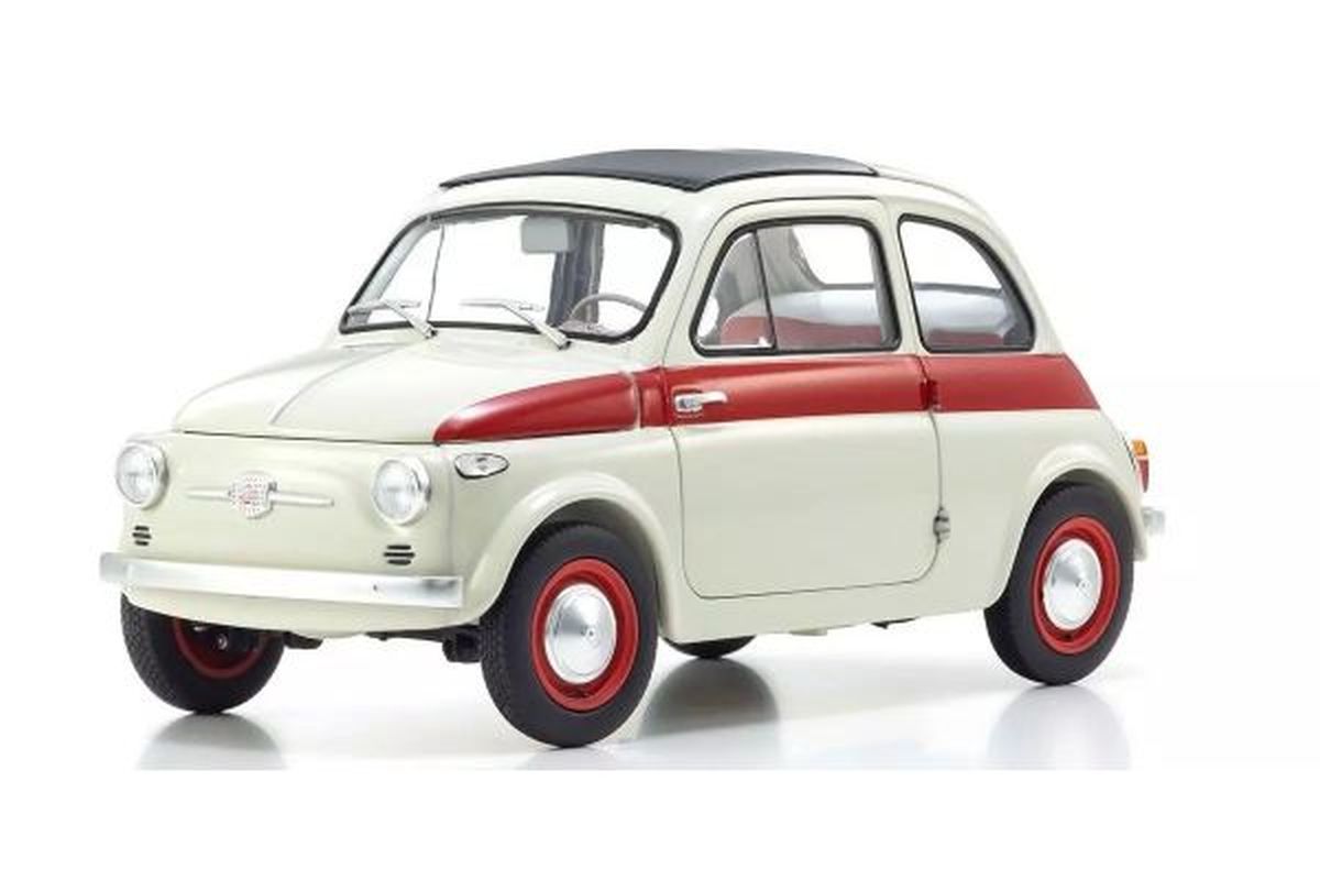 1/18 Fiat NOUVA 500 Sport Light Gray/Red Line Diecast Model