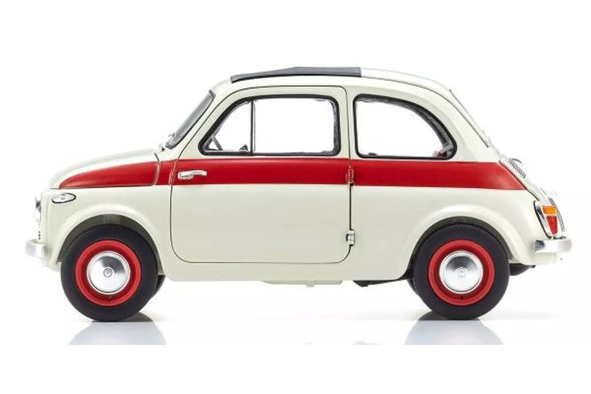 1/18 Fiat NOUVA 500 Sport Light Gray/Red Line Diecast Model