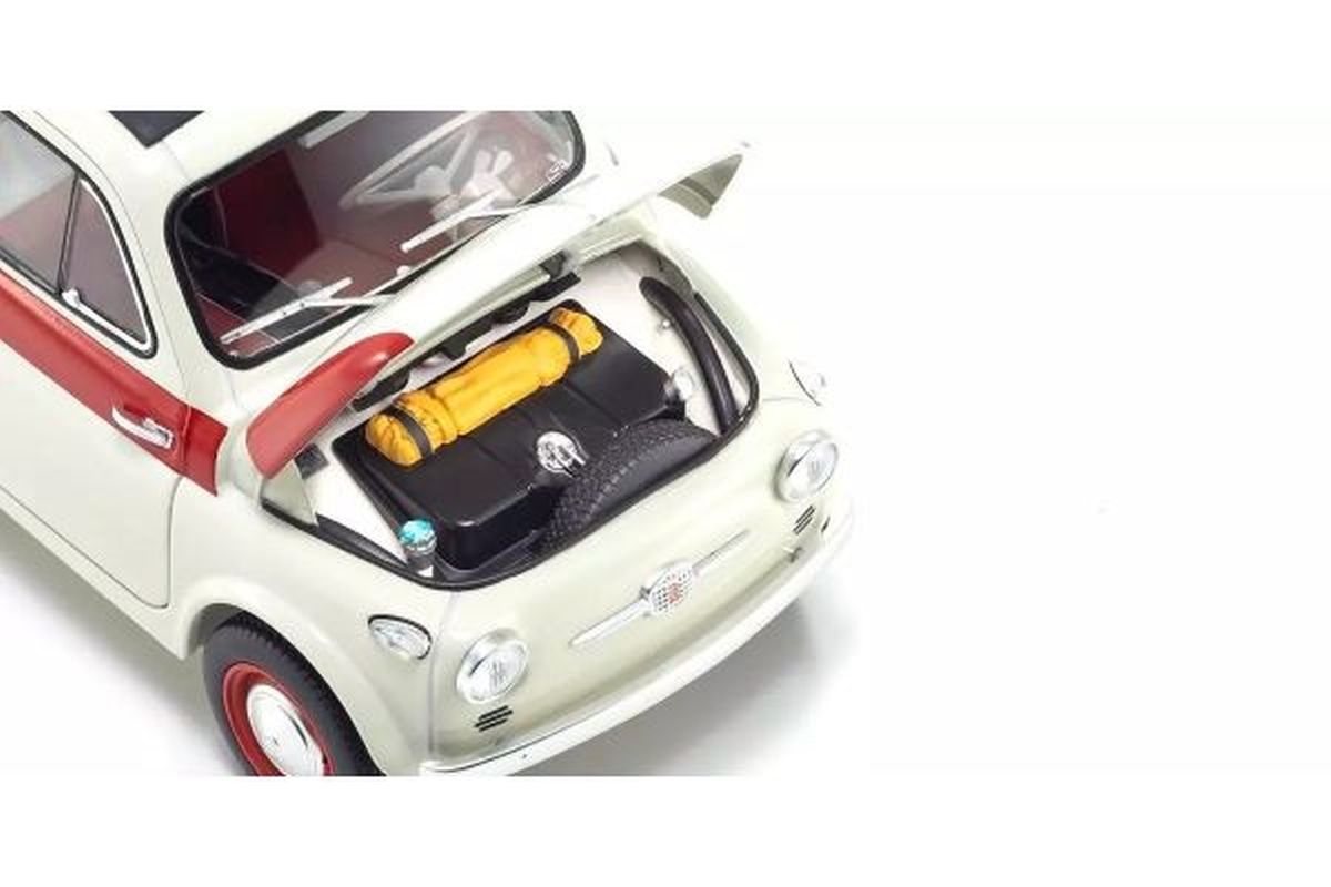 1/18 Fiat NOUVA 500 Sport Light Gray/Red Line Diecast Model