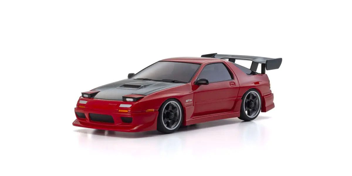 Mini-Z AWD Mazda Savanna RX-7 FC3S with Aero Kit and CFRP Hood, Red