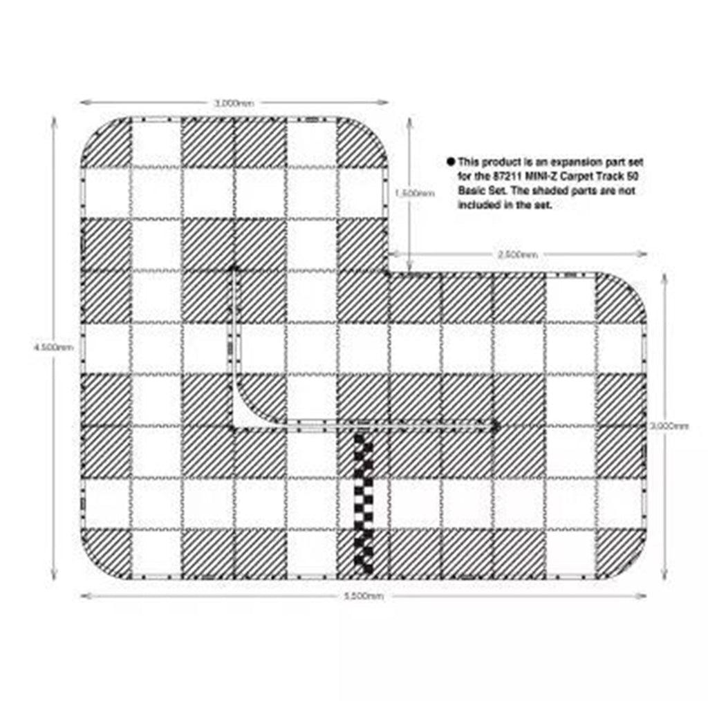 Mini-Z Carpet Track 50 Expansion Set (44pcs)
